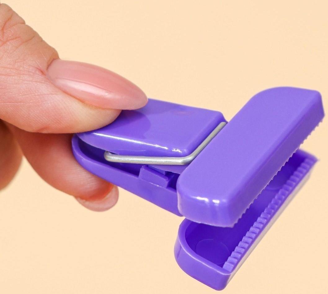 Набор зажимов для пакетов, 4×1,7 см, 4 шт, цвет МИКС