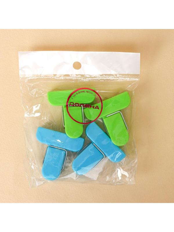 Набор зажимов для пакетов, 4×1,7 см, 4 шт, цвет МИКС