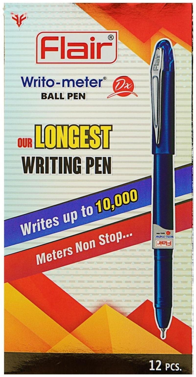 Ручка шариковая Flair Writo-Meter DX узел-игла 0.6, (пишет 10 км), шкала на стержне, синий