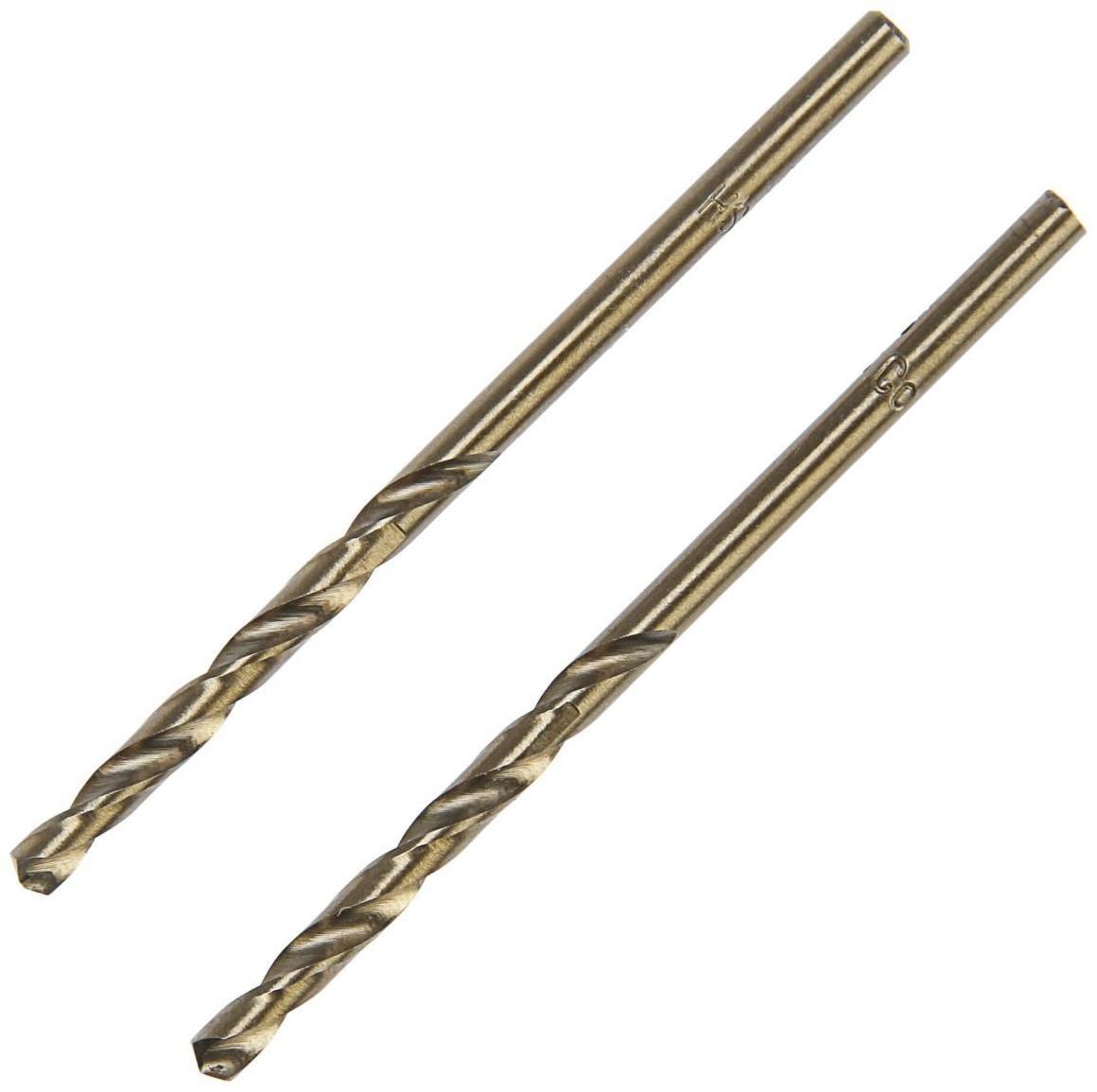 Сверло по металлу ТУНДРА, HSS-Co (5% кобальта), цилиндрический хвост., 3 мм, 2 шт.