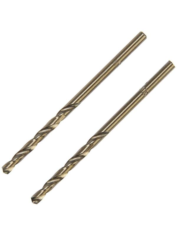 Сверло по металлу ТУНДРА, HSS-Co (5% кобальта), цилиндрический хвост., 3 мм, 2 шт.