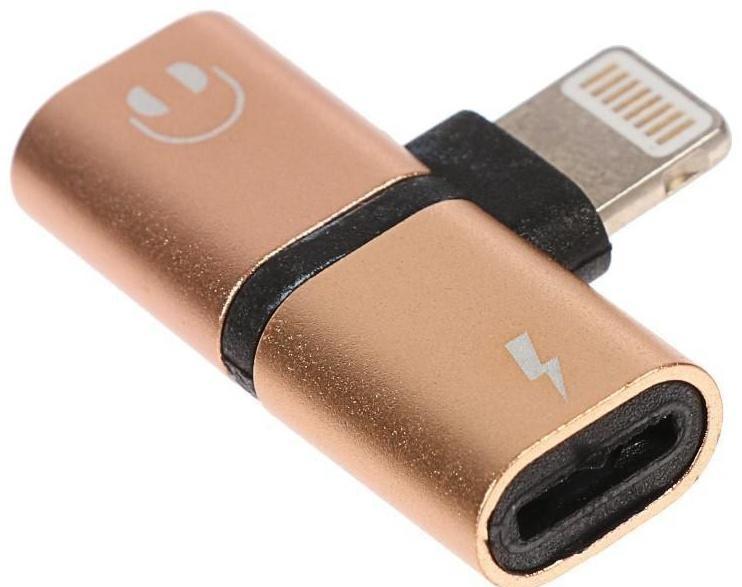 Переходник LuazON, с Lightning на 2xLightning 8 pin, МИКС