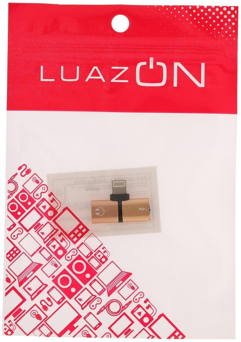 Переходник LuazON, с Lightning на 2xLightning 8 pin, МИКС