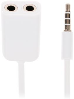 Кабель-переходник аудио LuazON, Jack 3.5(4pin)(m)-2xJack 3.5(3 pin)(f),для микро и наушников