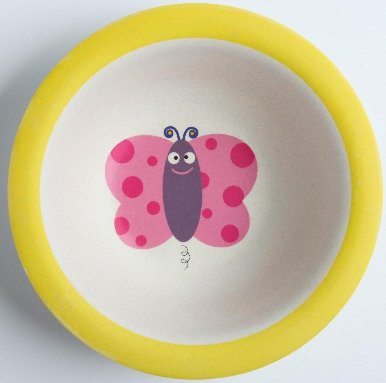 Миска детская из бамбука, цвет МИКС, 330 мл, 15,5х15,5х4,5, виды МИКС