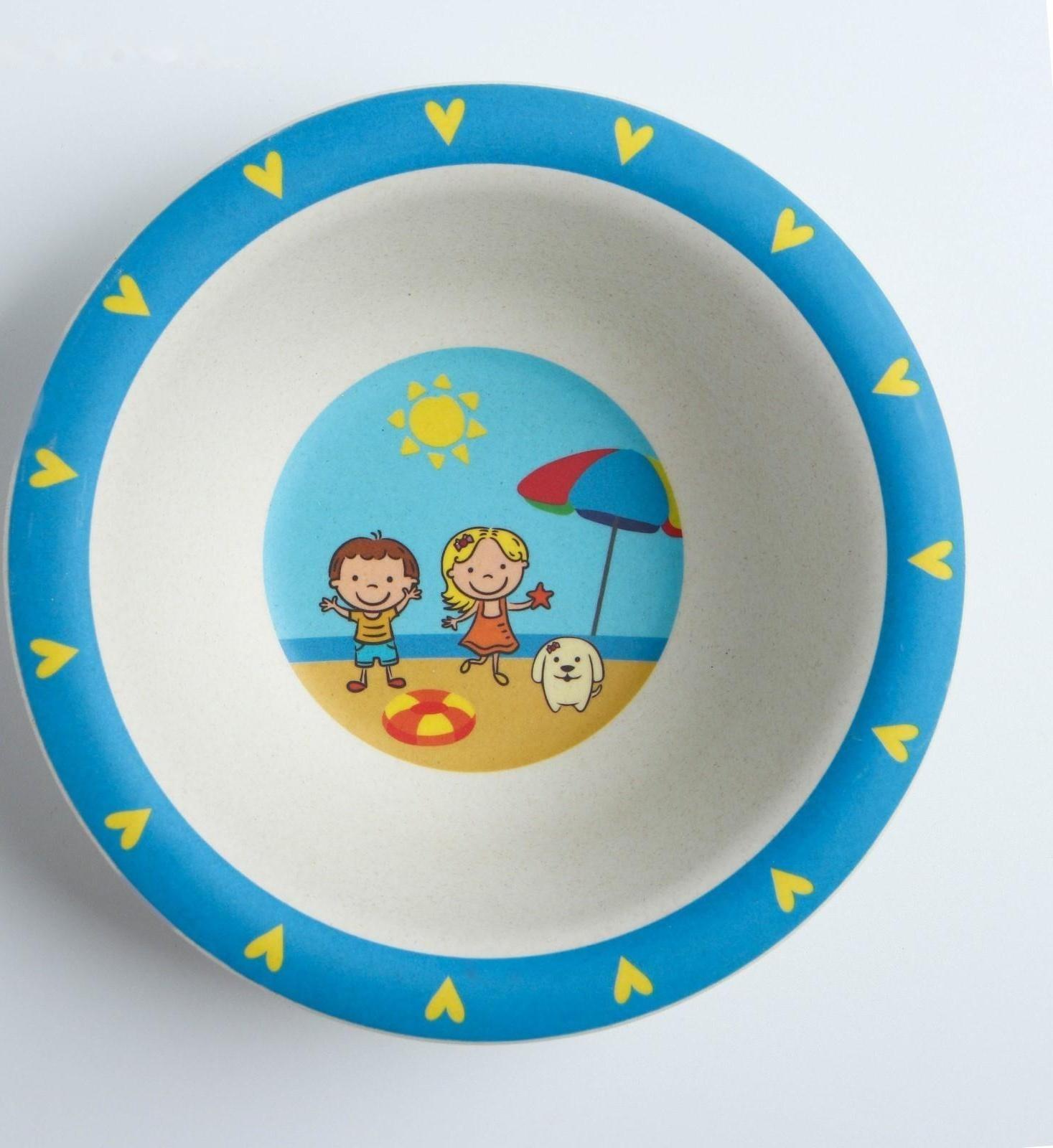 Миска детская из бамбука, цвет МИКС, 330 мл, 15,5х15,5х4,5, виды МИКС