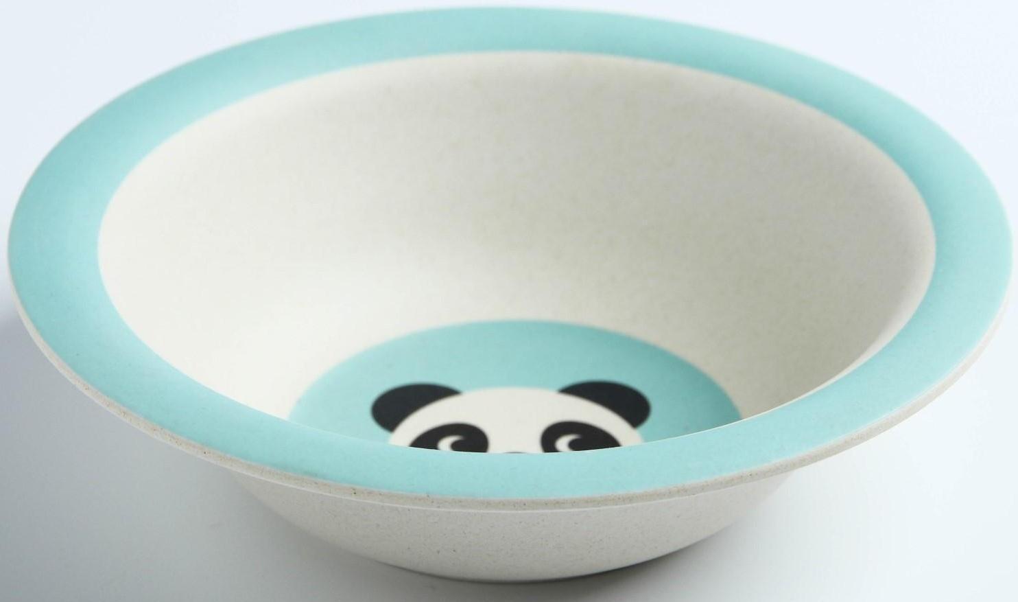 Миска детская из бамбука, цвет МИКС, 330 мл, 15,5х15,5х4,5, виды МИКС