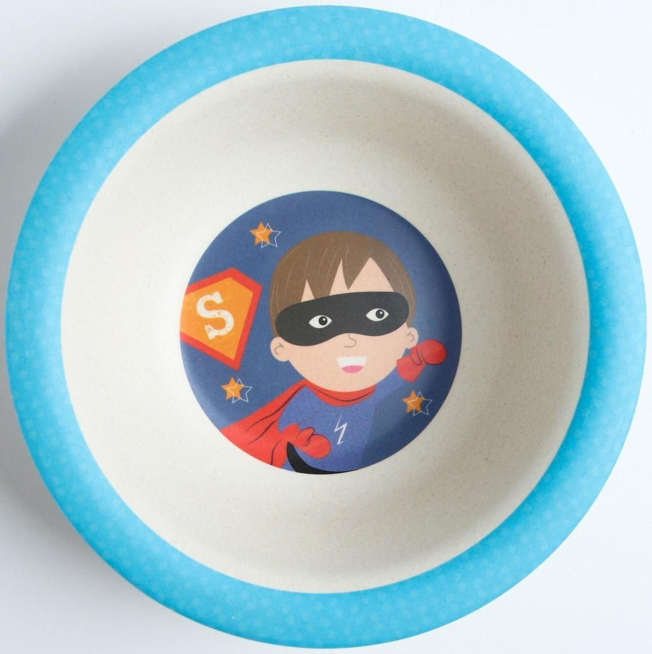 Миска детская из бамбука, цвет МИКС, 330 мл, 15,5х15,5х4,5, виды МИКС