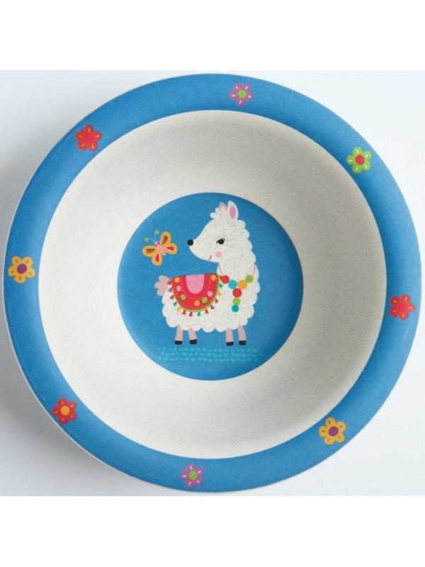 Миска детская из бамбука, цвет МИКС, 330 мл, 15,5х15,5х4,5, виды МИКС