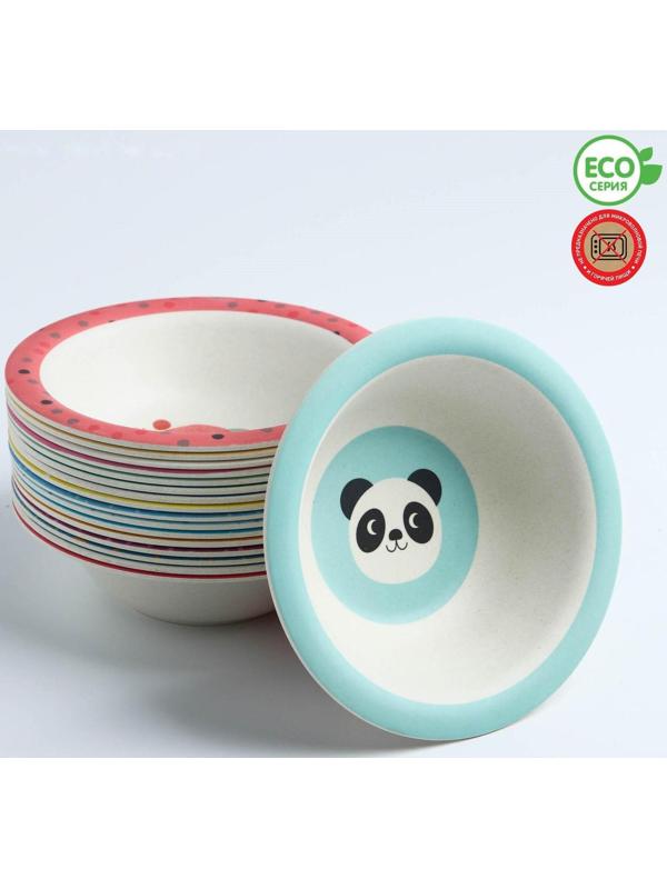 Миска детская из бамбука, цвет МИКС, 330 мл, 15,5х15,5х4,5, виды МИКС