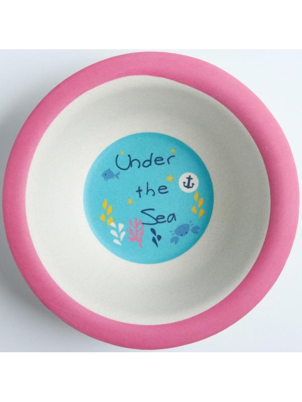 Миска детская из бамбука, цвет МИКС, 330 мл, 15,5х15,5х4,5, виды МИКС