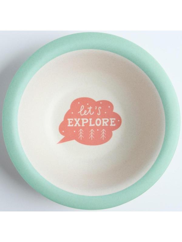 Миска детская из бамбука, цвет МИКС, 330 мл, 15,5х15,5х4,5, виды МИКС