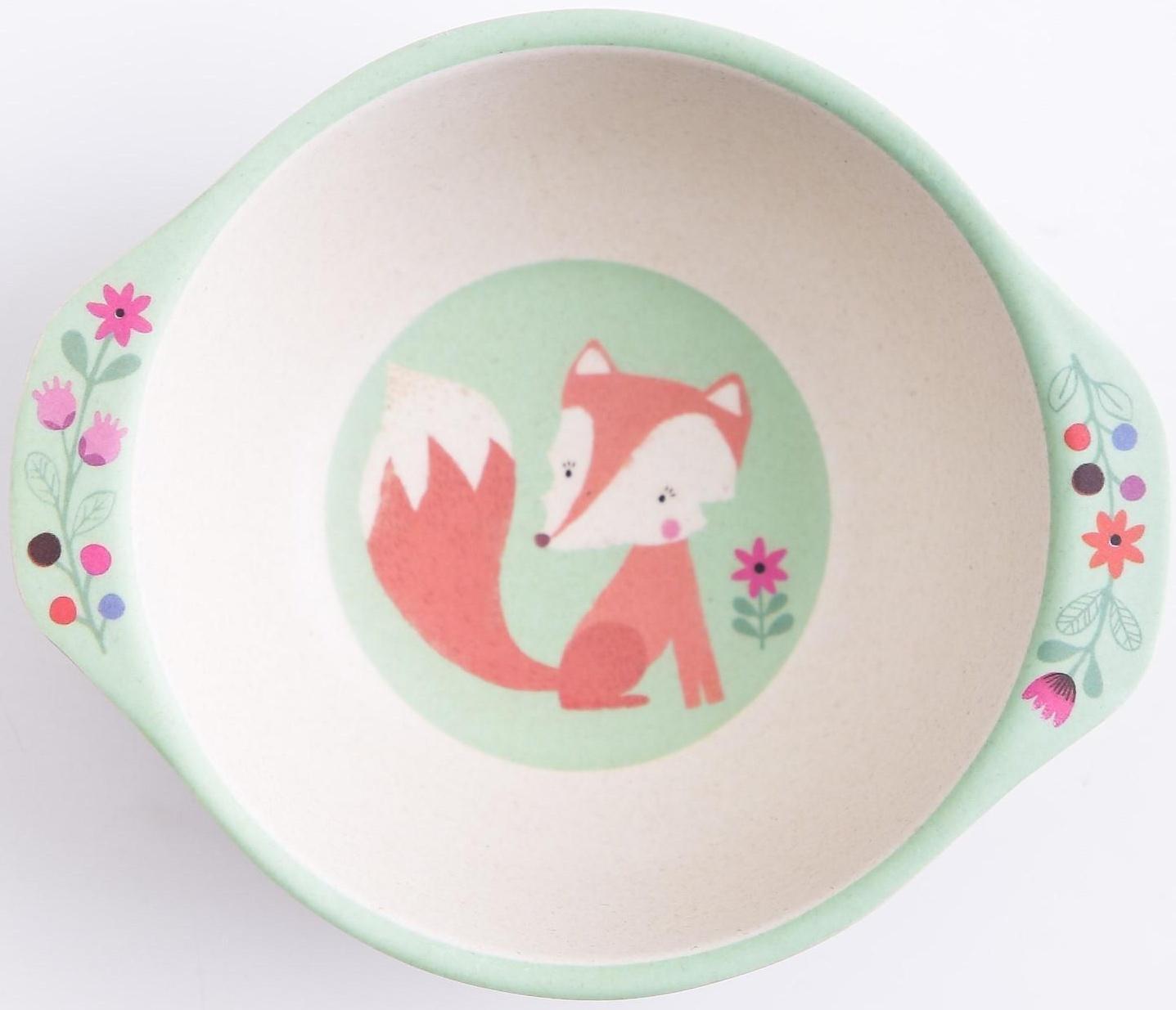 Миска детская из бамбука, цвет МИКС, 230 мл, 13,5х11,5х4,5