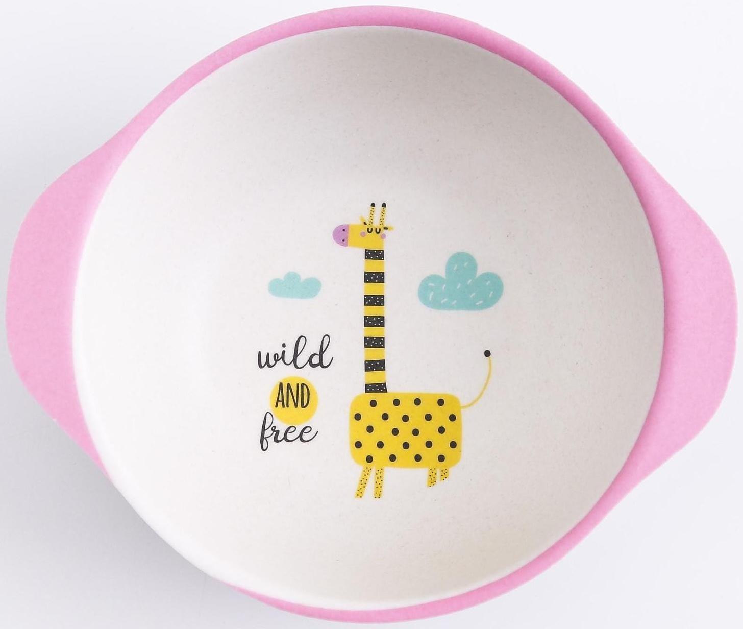 Миска детская из бамбука, цвет МИКС, 230 мл, 13,5х11,5х4,5