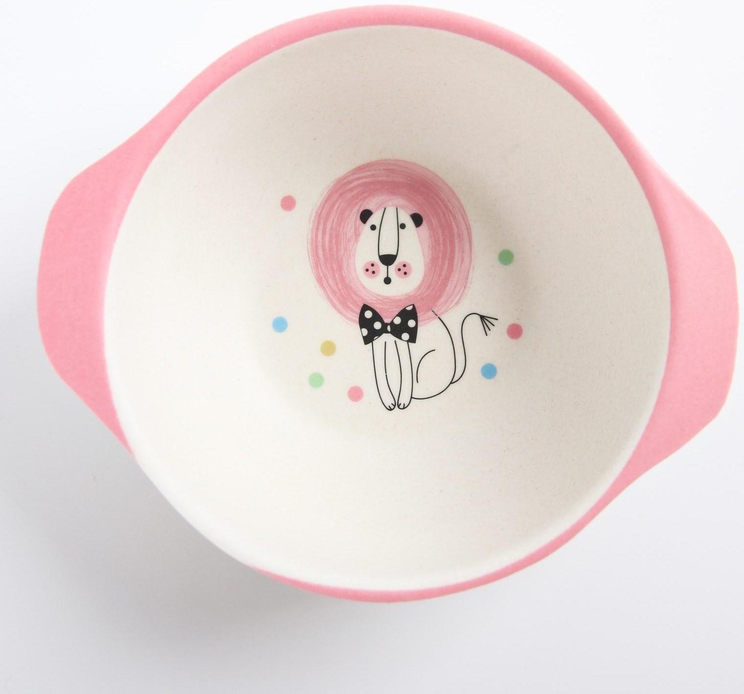 Миска детская из бамбука, цвет МИКС, 230 мл, 13,5х11,5х4,5