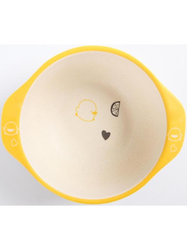 Миска детская из бамбука, цвет МИКС, 230 мл, 13,5х11,5х4,5