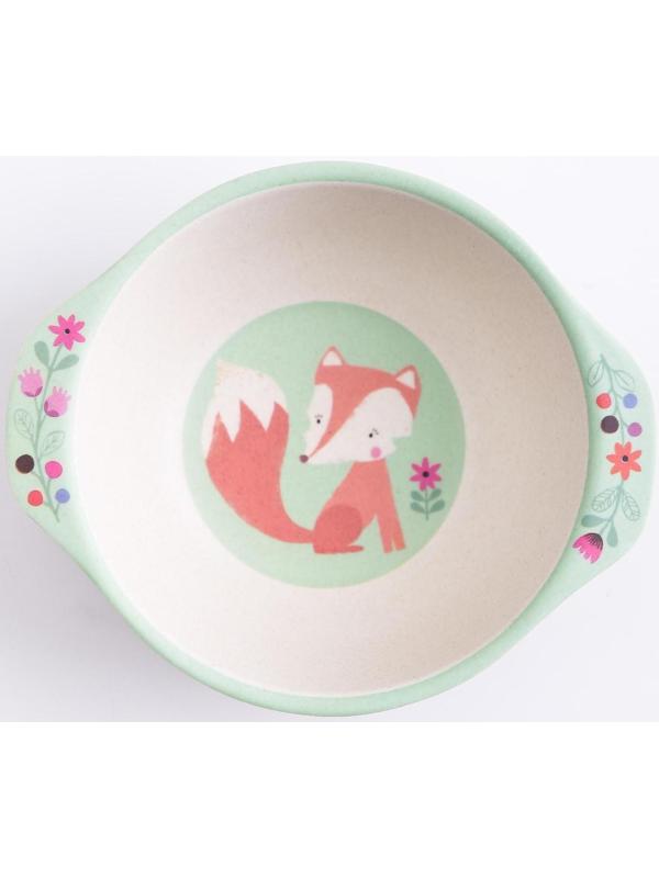 Миска детская из бамбука, цвет МИКС, 230 мл, 13,5х11,5х4,5