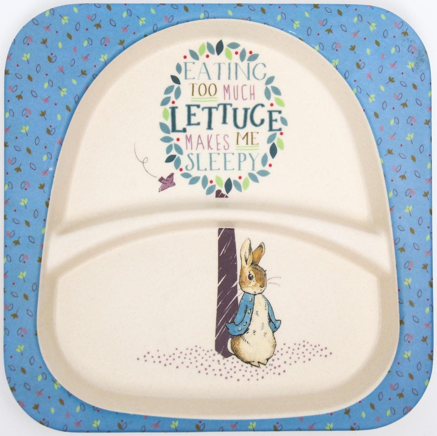 Тарелка детская 2-х секционная из бамбука, цвет МИКС