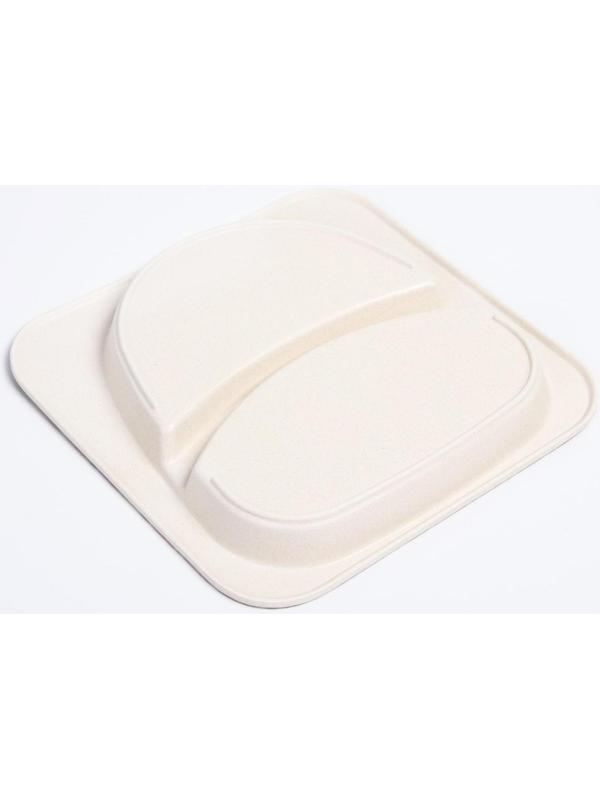 Тарелка детская 2-х секционная из бамбука, цвет МИКС