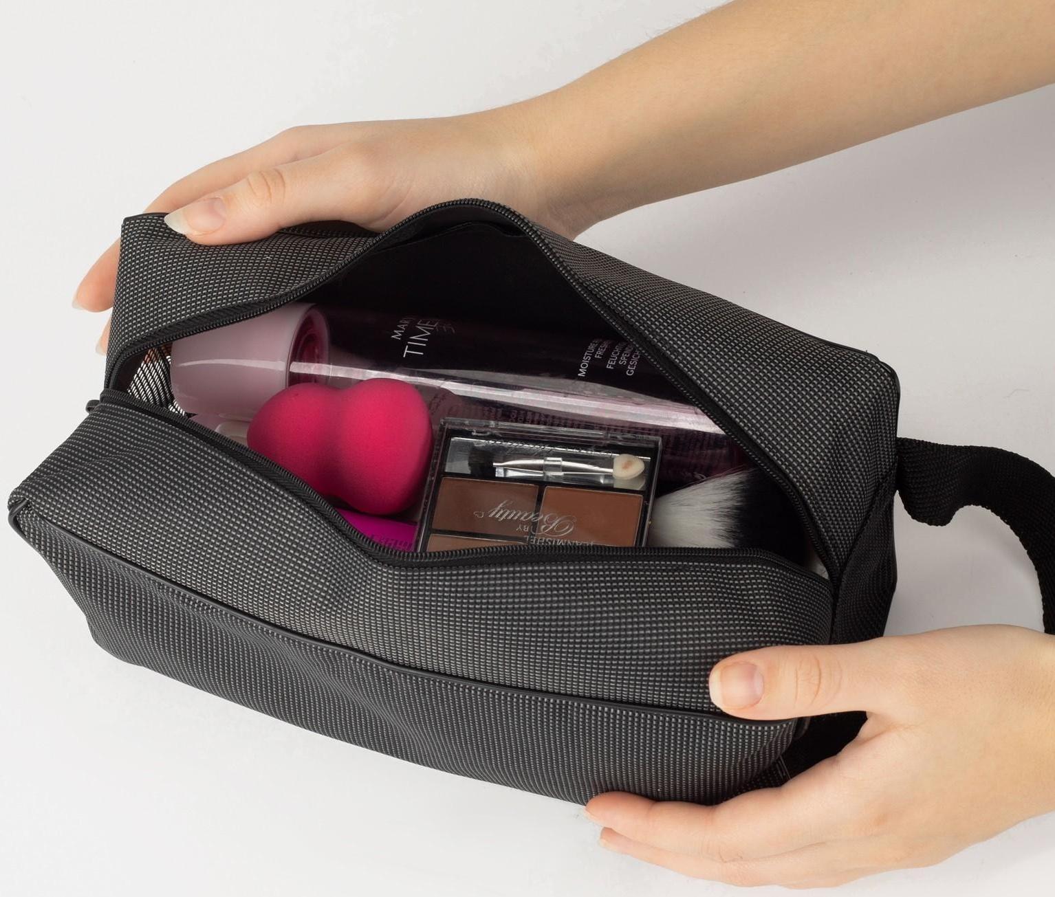 Косметичка на молнии, цвет серый