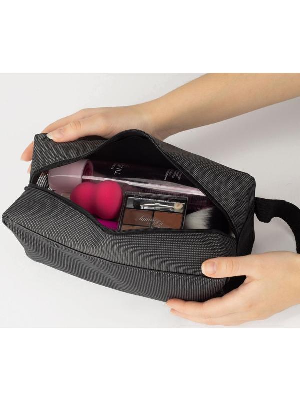 Косметичка на молнии, цвет серый