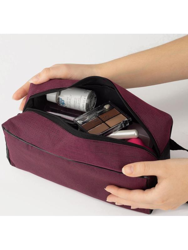 Косметичка на молнии, цвет бордовый