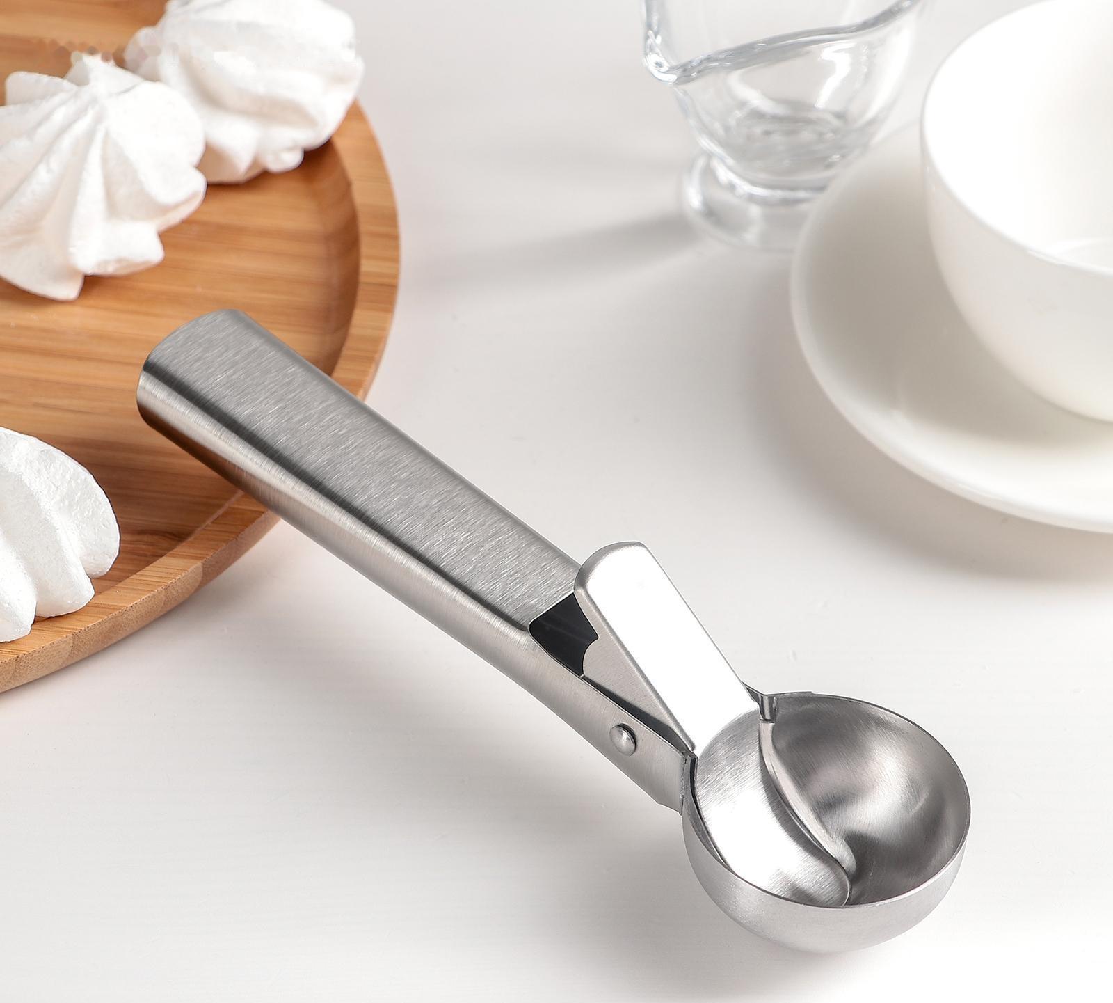 Ложка для мороженого Доляна «Элит», 18 см, цвет серебристый