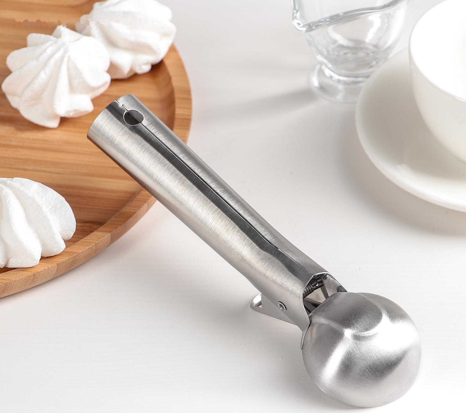 Ложка для мороженого Доляна «Элит», 18 см, цвет серебристый