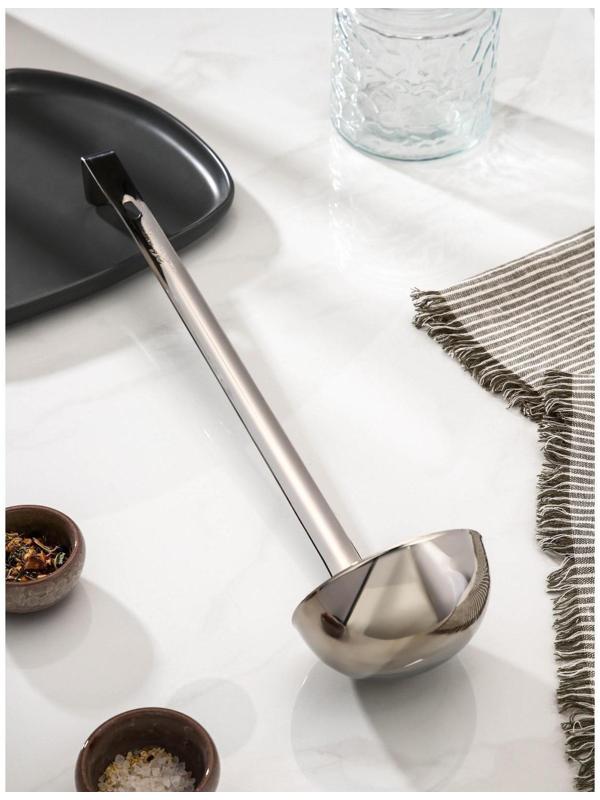 Половник из нержавеющей стали цельнонатянутый, 240 мл, h=44,5 см, толщина стали 1,5 мм, цвет серебряный