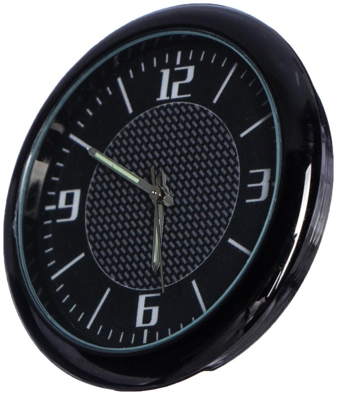 Часы автомобильные, внутрисалонные, d 4.5 см, черный циферблат