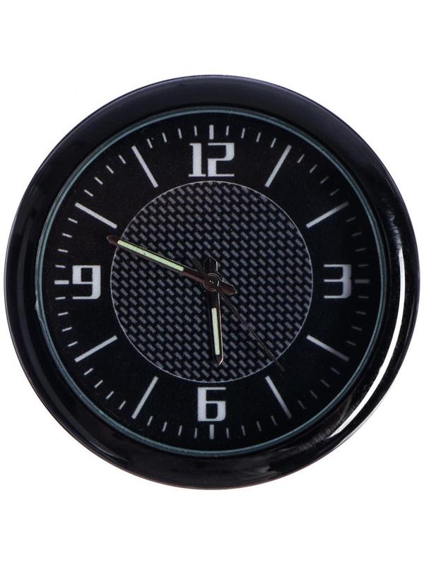 Часы автомобильные, внутрисалонные, d 4.5 см, черный циферблат