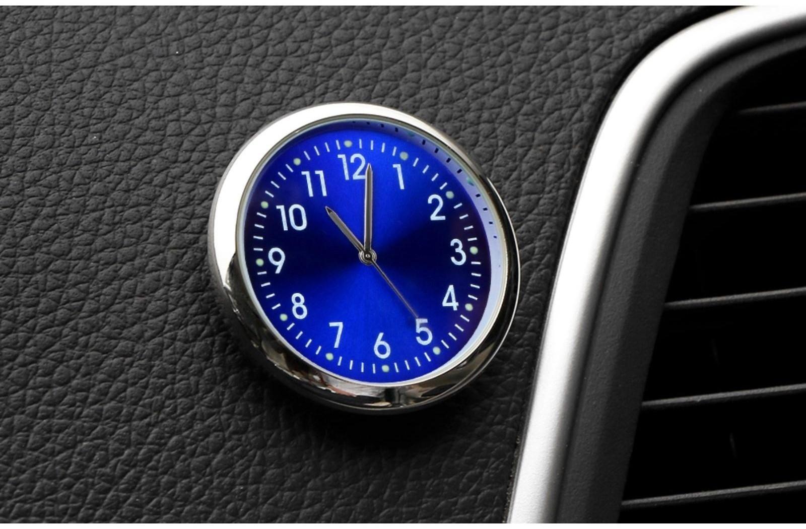 Часы автомобильные, внутрисалонные, d 4.5 см, синий циферблат