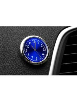 Часы автомобильные, внутрисалонные, d 4.5 см, синий циферблат