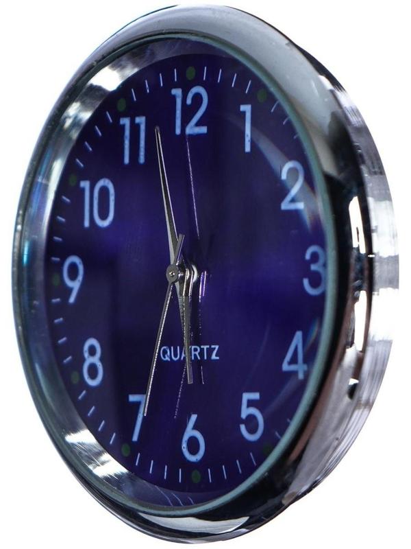 Часы автомобильные, внутрисалонные, d 4.5 см, синий циферблат