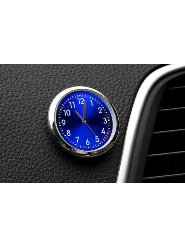 Часы автомобильные, внутрисалонные, d 4.5 см, синий циферблат