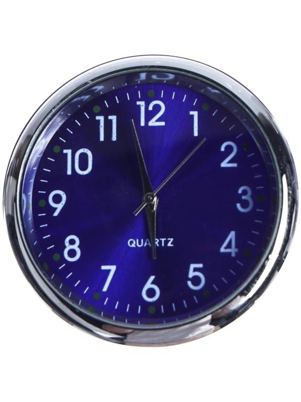Часы автомобильные, внутрисалонные, d 4.5 см, синий циферблат