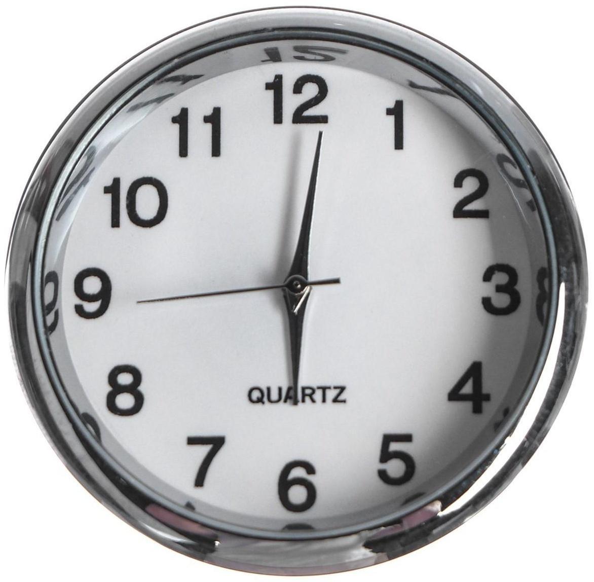 Часы автомобильные, внутрисалонные, d 4.5 см, белый циферблат