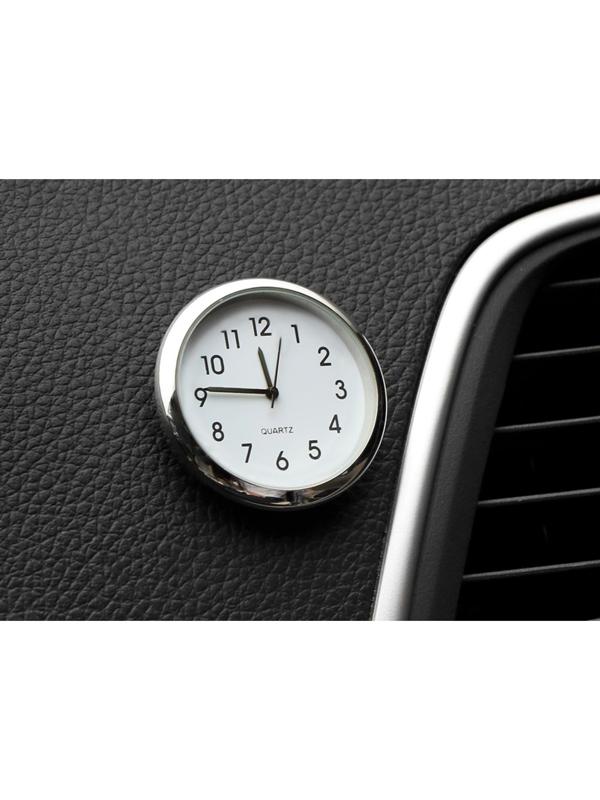 Часы автомобильные, внутрисалонные, d 4.5 см, белый циферблат