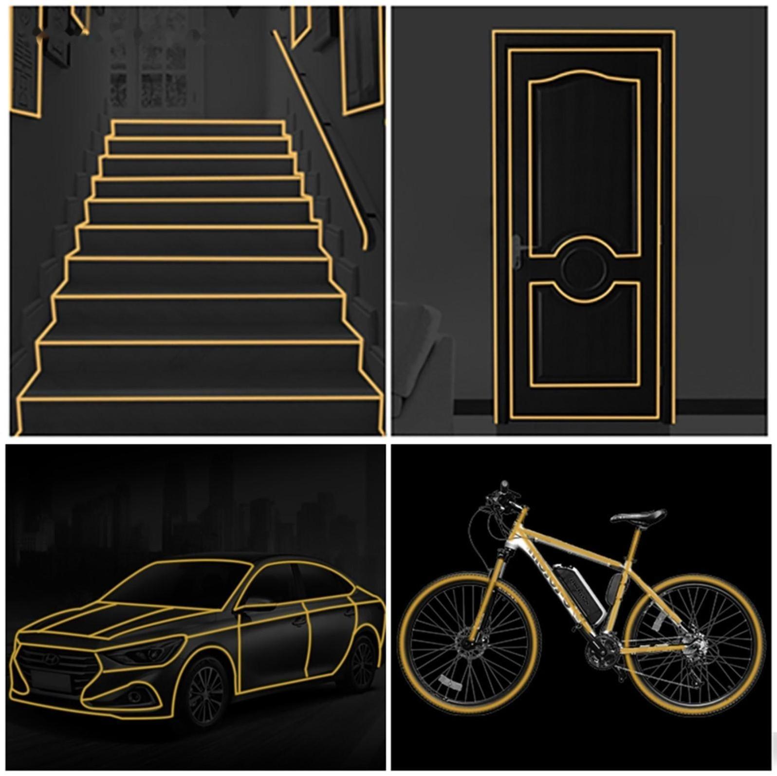 Фотолюминесцентная самоклеящаяся лента TORSO, 2х100 см, оранжевое свечение