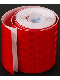 Светоотражающая лента TORSO, самоклеящаяся, красная, 5 см х 3 м