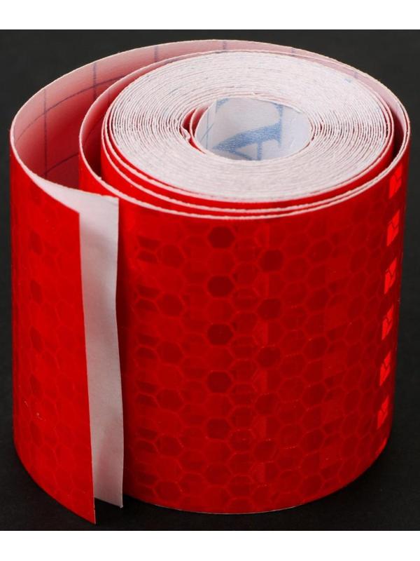 Светоотражающая лента TORSO, самоклеящаяся, красная, 5 см х 3 м