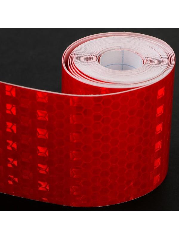 Светоотражающая лента TORSO, самоклеящаяся, красная, 5 см х 3 м