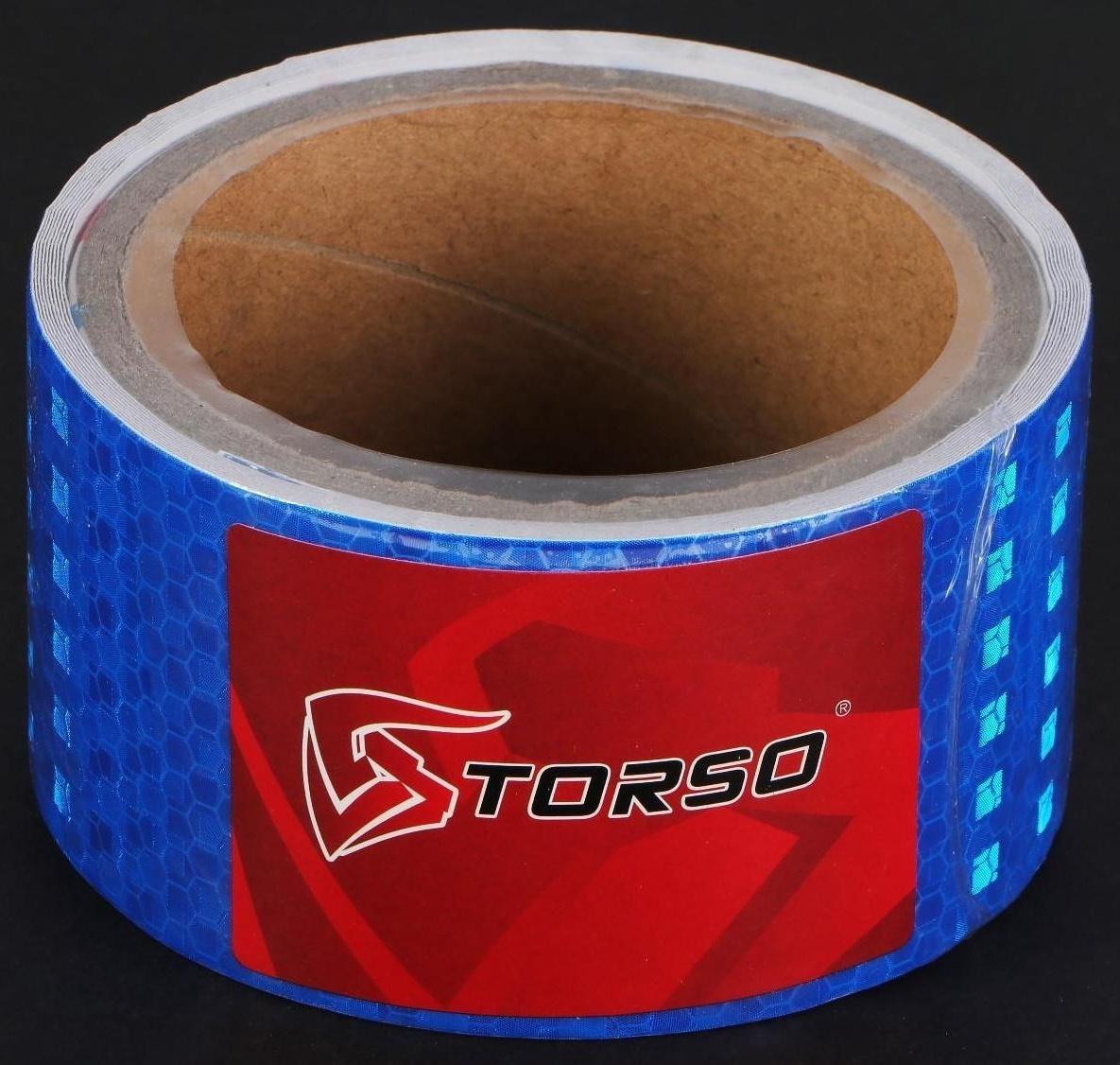 Светоотражающая лента TORSO, самоклеящаяся, синяя, 5 см х 3  м