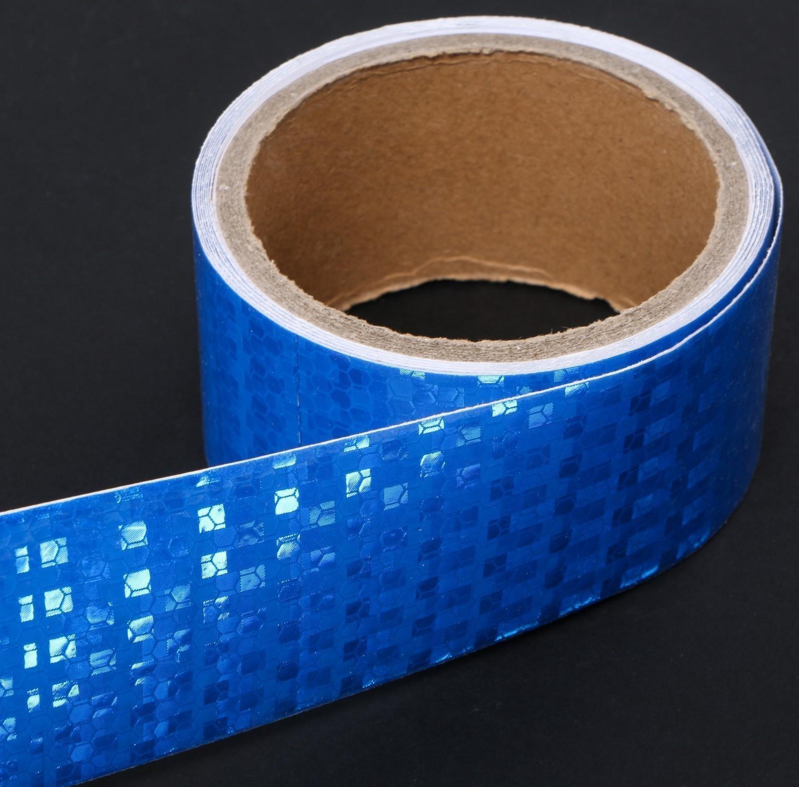 Светоотражающая лента TORSO, самоклеящаяся, синяя, 5 см х 3  м