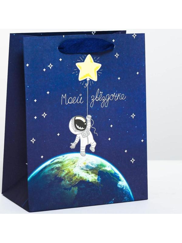 Пакет подарочный вертикальный «Моей звёздочке», MS 18 х 23 × 10 см