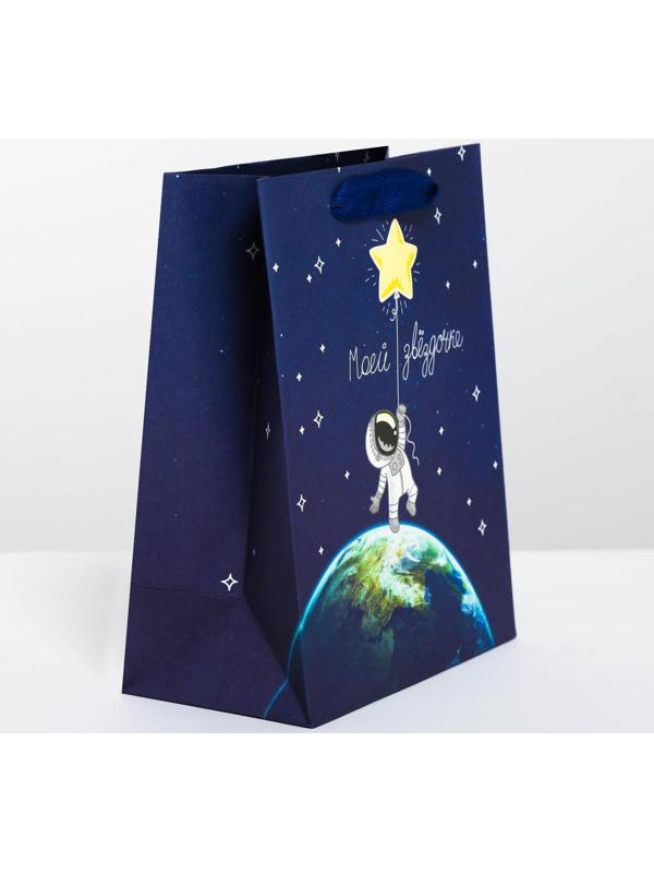 Пакет подарочный вертикальный «Моей звёздочке», MS 18 х 23 × 10 см