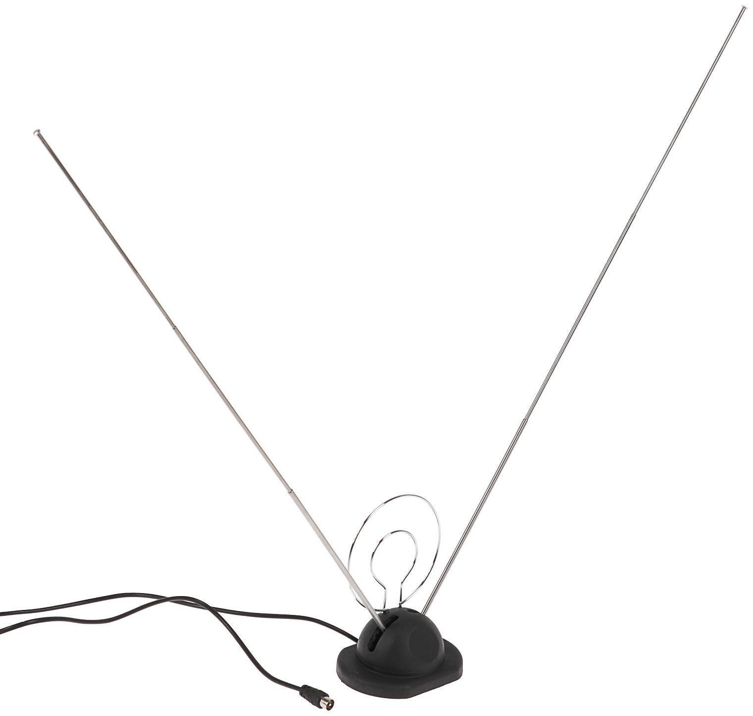 Антенна цифровая, комнатная, пассивная, 3 секции, 60 см, на подставке, кабель 1 м