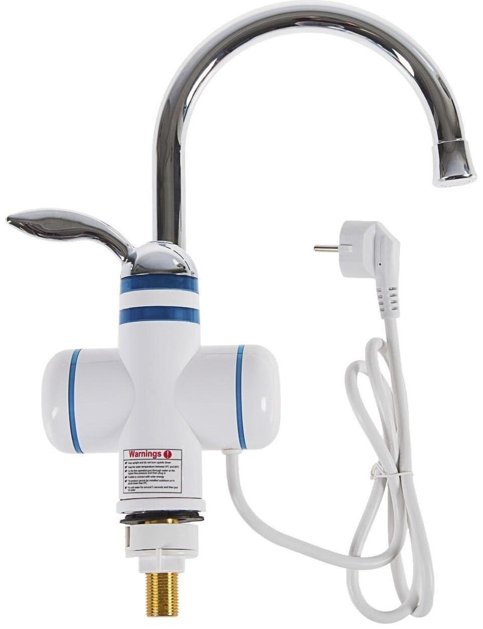 Кран-водонагреватель Luazon LHT-02, проточный, 3 кВт, 220 В, белый