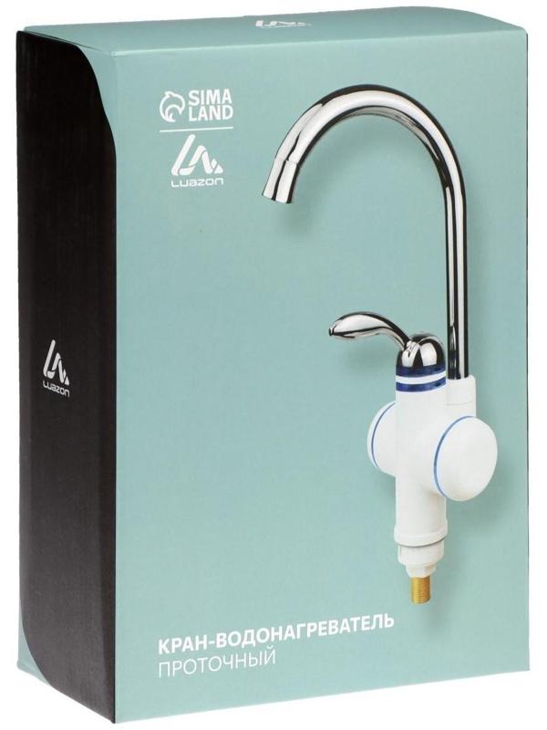 Кран-водонагреватель Luazon LHT-02, проточный, 3 кВт, 220 В, белый