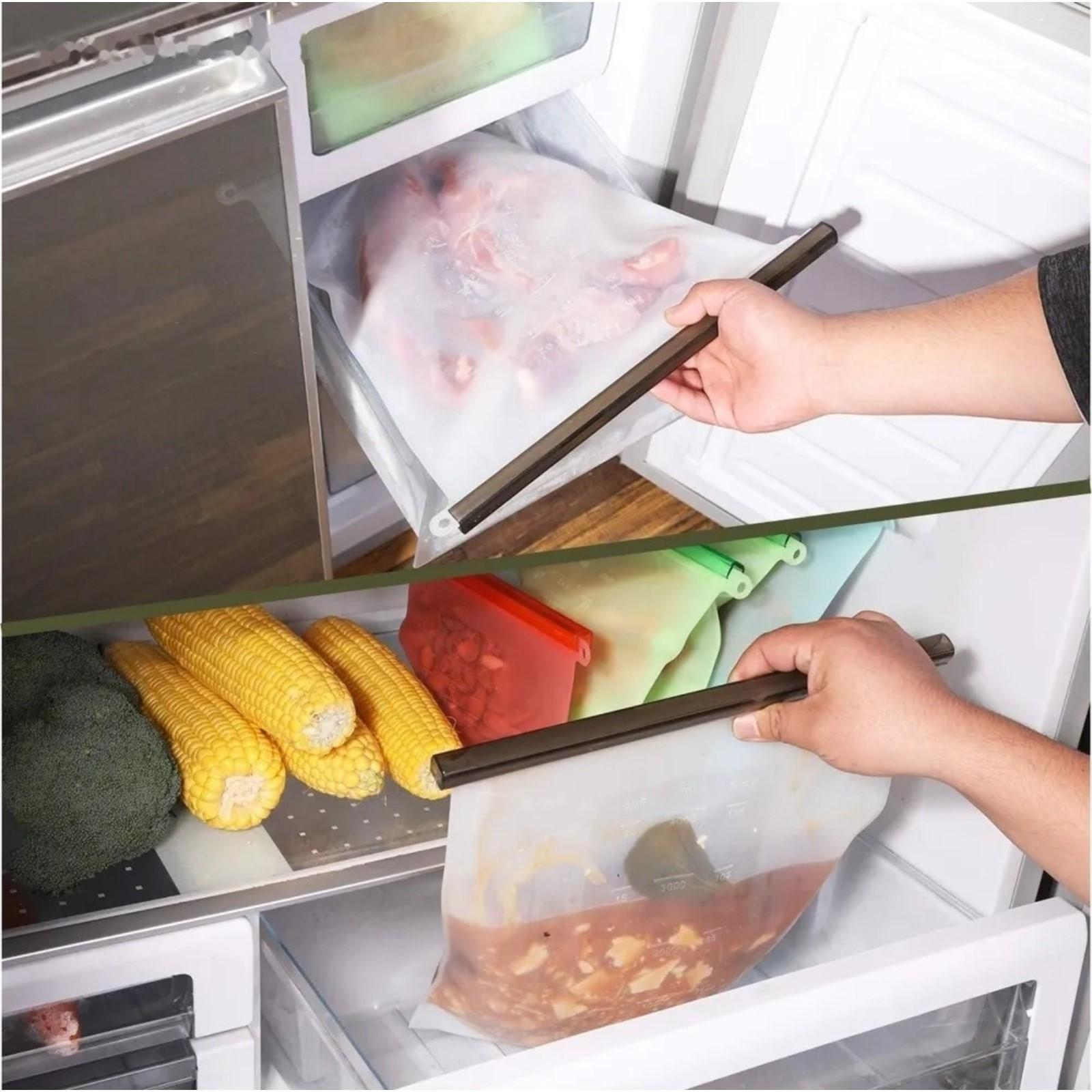 Силиконовый пакет zip lock, 21,5×18 см, 1,1 л, многофункциональный, герметичный, цвет МИКС